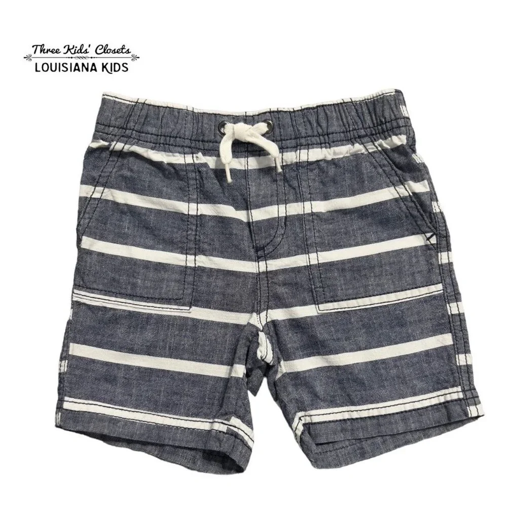 Crazy 8 3T Chambray Striped Shorts